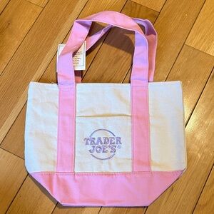 Trader Joe's mini pastel Pink Tote Bag